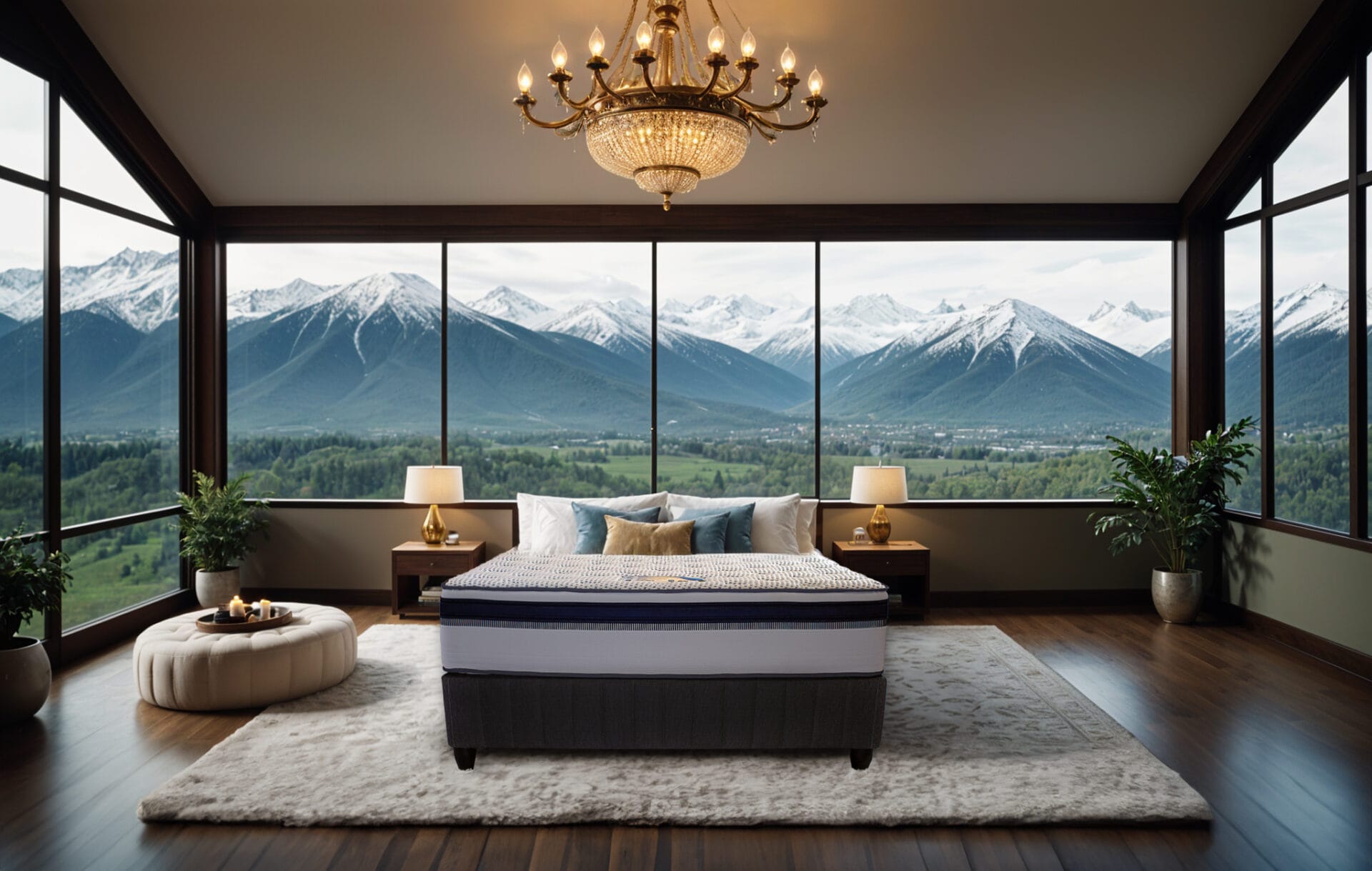 Camden Room Decor Large View Snow Mountains Camden-Room
