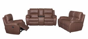Marlboro 2-2-1 1 Action + Console Recliner Lounge Suite Suede