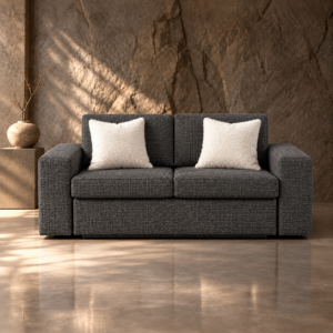 Chiara Sleeper Couch Double (130 cm) – Charcoal Grey