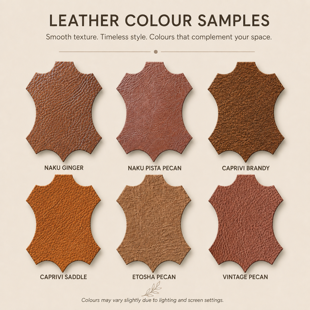 LEATHER COLOUR SWATCH LEATHER COLOUR SWATCH