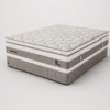 Genessi Opulence Bed Set from the Pearl Collection with pillow top mattress and fluted firm base on a light grey catalogue background.