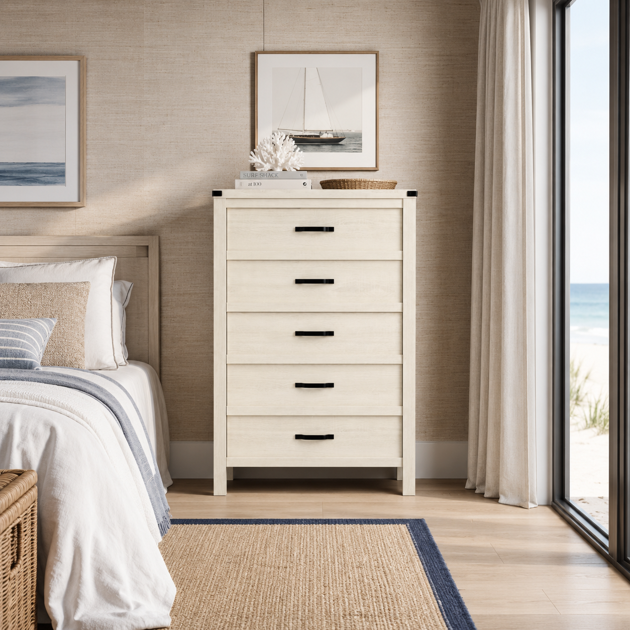 St James 5 Drawer Chest of Drawers Arctic Oak