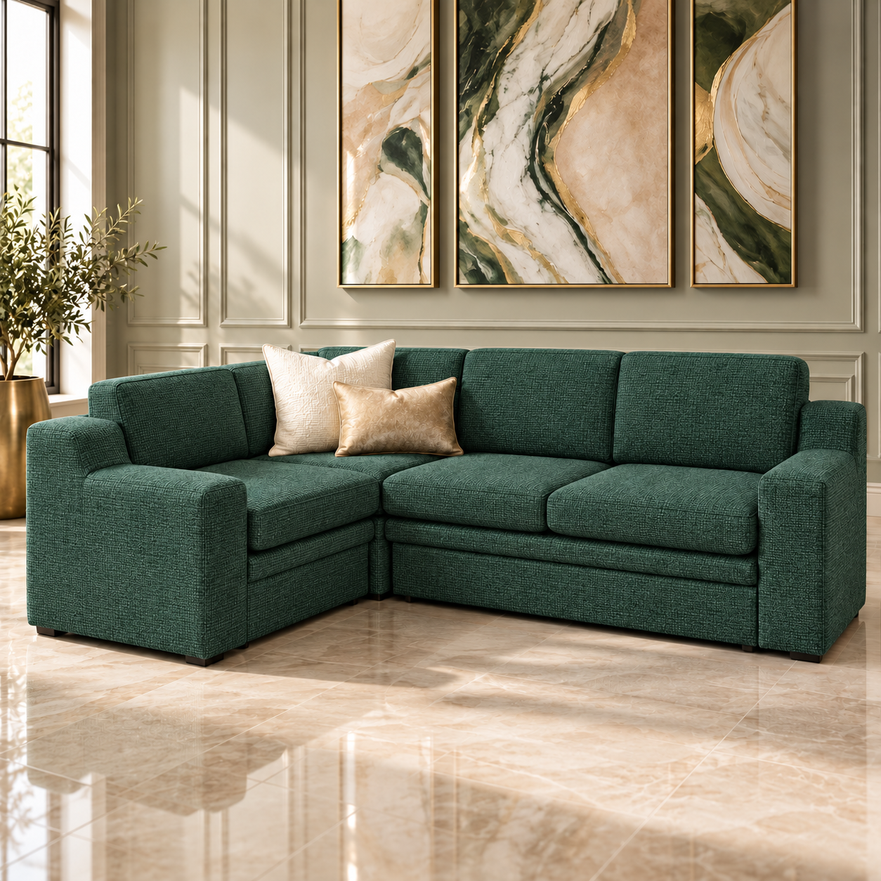 Volini Sleeper Couch Closed View Volini L-Shaped Sleeper Couch