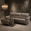 Velucci L-Shape Daybed Lounge Suite in Full Leather Grey