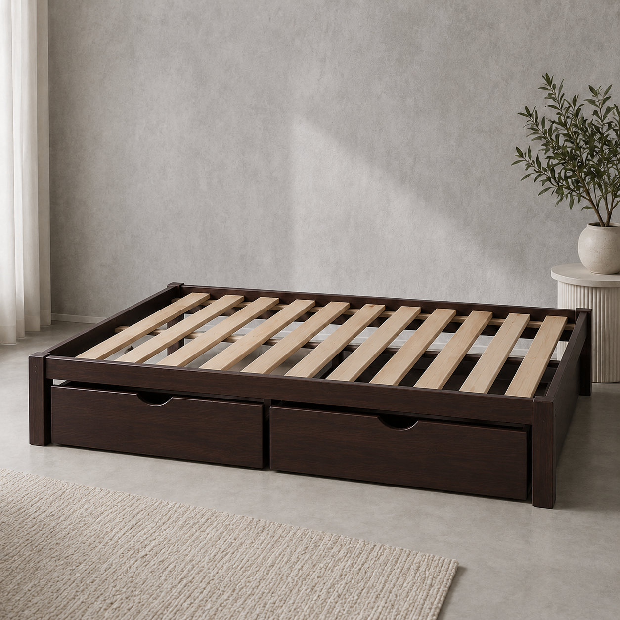 DIVAN STORAGE DRAWERS MAHOGONY