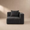 Dark Grey corduroy right hand side corner sectional couch