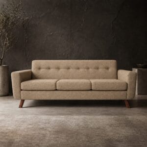 Monaco 3 Division Couch with button-tufted backrest and three separate seat cushions