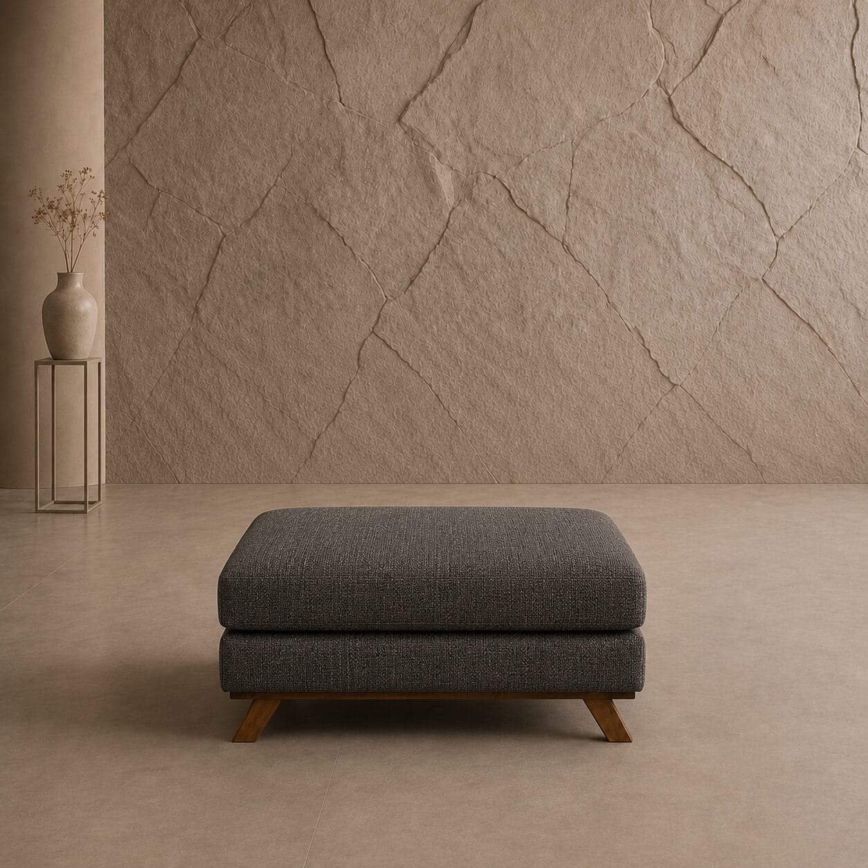 monaco ottoman in dark grey Monaco ottoman in dark grey fabric with wooden legs