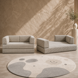Luca Sleeper Couch in corduroy fabric