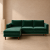 Ritz L-Shape Daybed Lounge Suite in Emerald Velvet