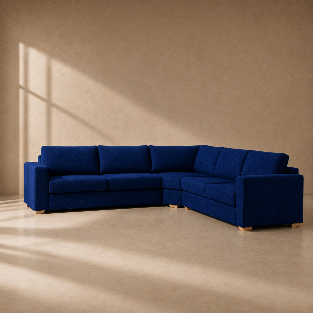 centrino Centrino Royal Blue L-Shape Corner Lounge Suite