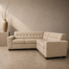 Madison L-Shape Corner Lounge Suite in light beige fabric