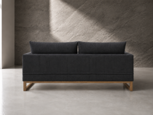 Giovanni Sleeper Couch open sleeper view in dark grey velvet