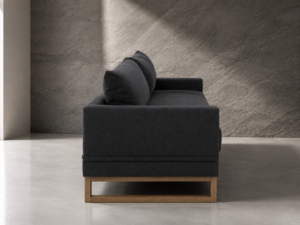 Giovanni Sleeper Couch side view with timber base
