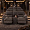 Legacy 2 Division 2 Action Cinema Reclining Sofa in Suede