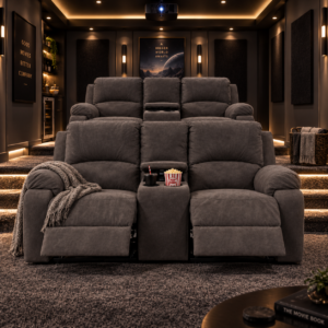 Legacy 2 Division 2 Action Cinema Reclining Sofa in Suede